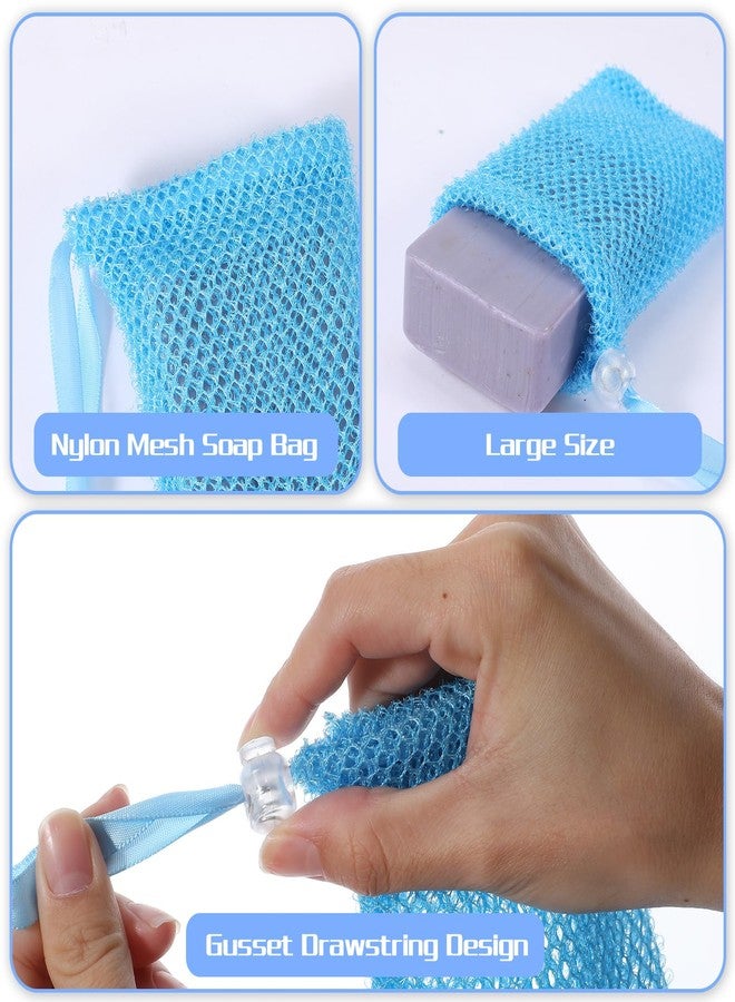 ADLABLD Exfoliating Soap Bags for Shower, 4Packs Exfoliating Soap Bar Bag with Drawstring Travel Soaps Bar Bags, Drawstring Wash Bag (4 Colors, 5.5 x 3.5 in) - Image 5